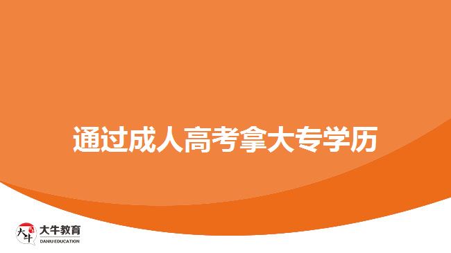 通過成人高考拿大專學歷