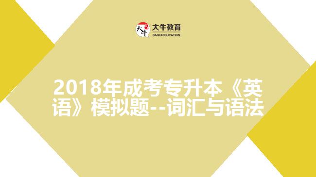 2018年成考專(zhuān)升本《英語(yǔ)》模擬題--詞匯與語(yǔ)法