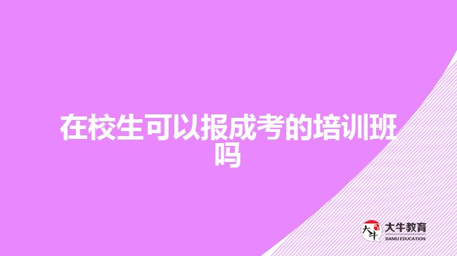 在校生可以報成考的培訓班嗎