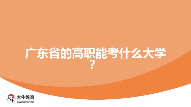 廣東省的高職能考什么大學(xué)？