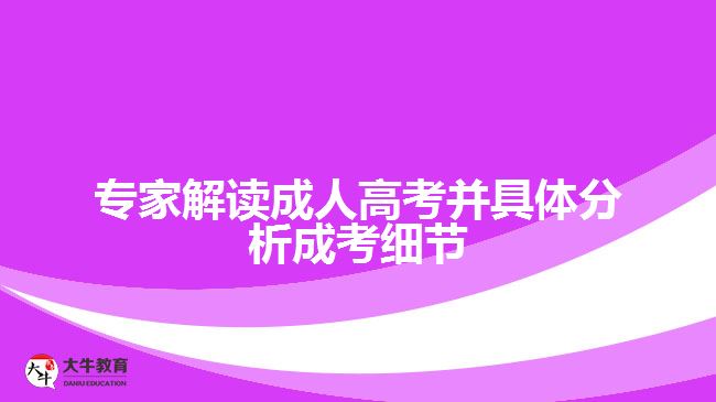 專家解讀成人高考并具體分析成考細(xì)節(jié)