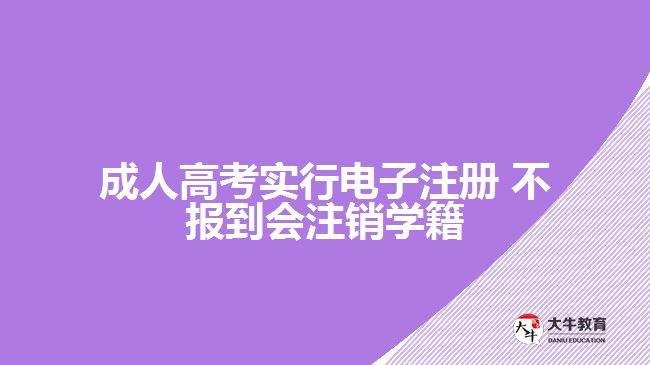 成人高考實(shí)行電子注冊 不報(bào)到會(huì)注銷學(xué)籍