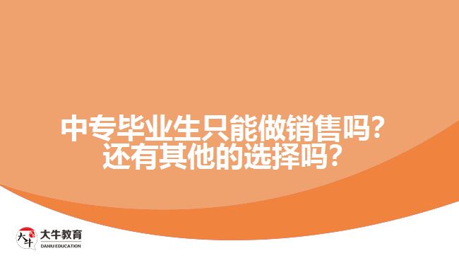 中專畢業(yè)生只能做銷售嗎？還有其他的選擇嗎？