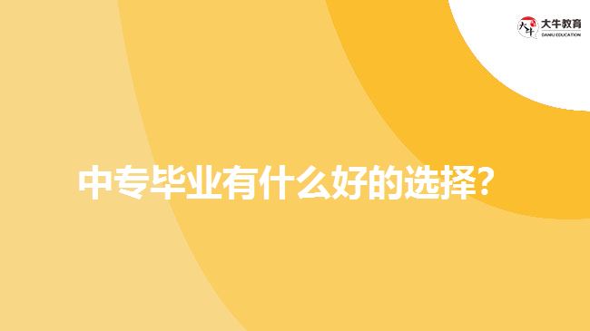 中專畢業(yè)有什么好的選擇？