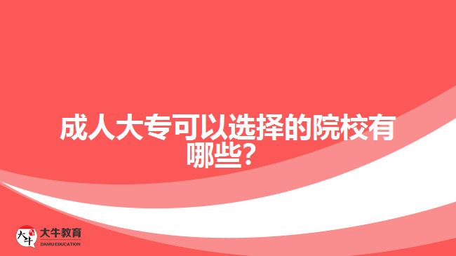 成人大?？梢赃x擇的院校有哪些？