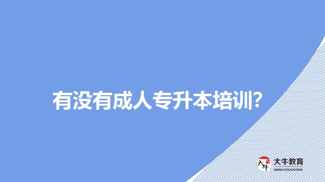 有沒有成人專升本培訓？