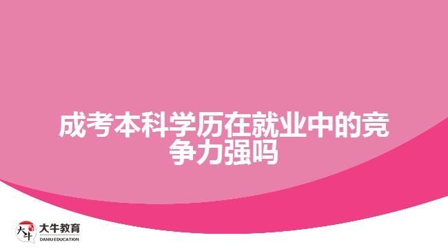 成考本科學歷在就業(yè)中的競爭力強嗎