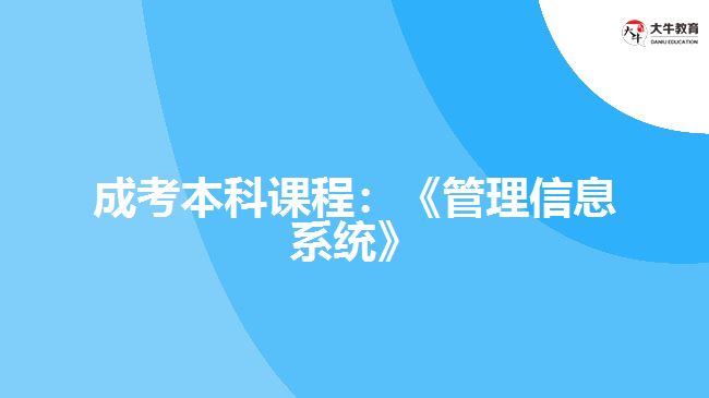 成考本科課程：《管理信息系統(tǒng)》