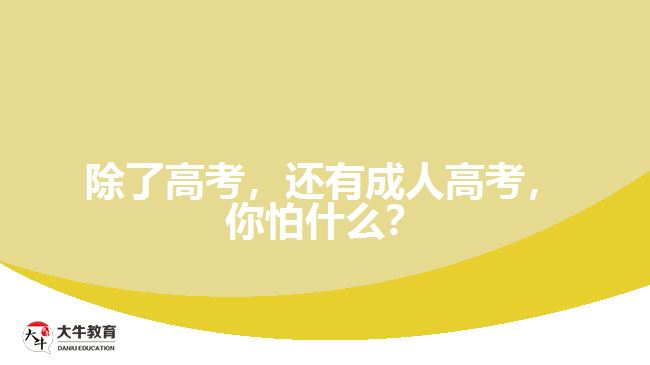 除了高考，還有成人高考，你怕什么？