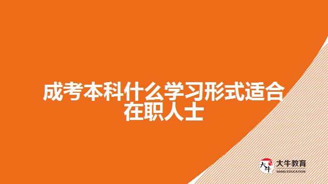 成考本科什么學習形式適合在職人士？