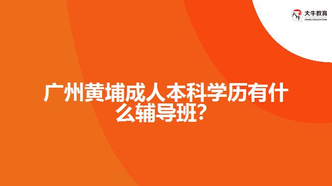 廣州黃埔成人本科學(xué)歷有什么輔導(dǎo)班？