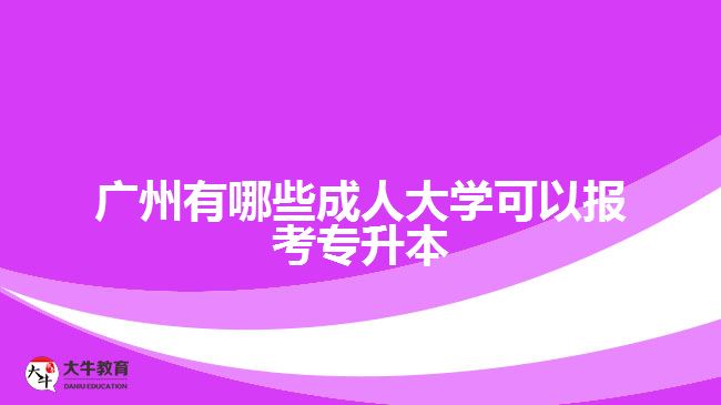 廣州有哪些成人大學(xué)可以報(bào)考專(zhuān)升本？