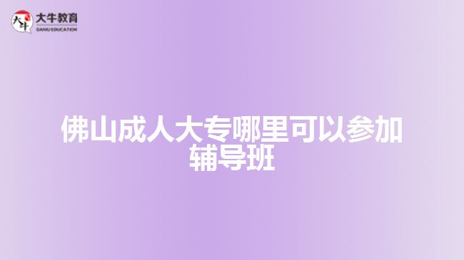 佛山成人大專哪里可以參加輔導班