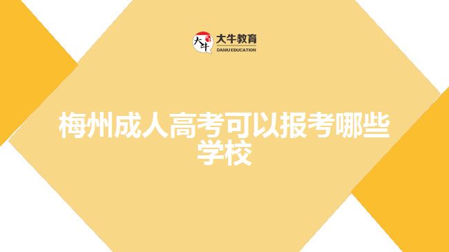 梅州成人高考可以報考哪些學校