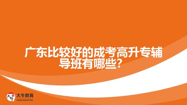 廣東比較好的成考高升專輔導班有哪些？