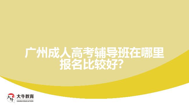 廣州成人高考輔導(dǎo)班在哪里報名比較好？