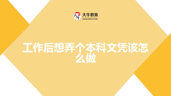 工作后想弄個(gè)本科文憑該怎么做