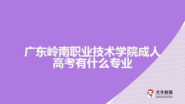 廣東嶺南職業(yè)技術(shù)學(xué)院成人高考專業(yè)