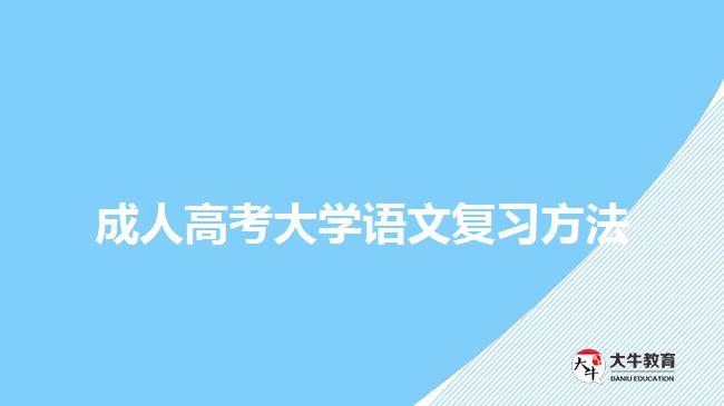 成人高考大學(xué)語(yǔ)文復(fù)習(xí)方法