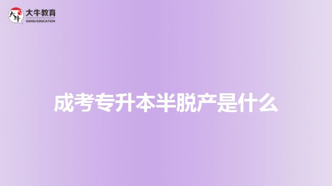 成考專升本半脫產是什么