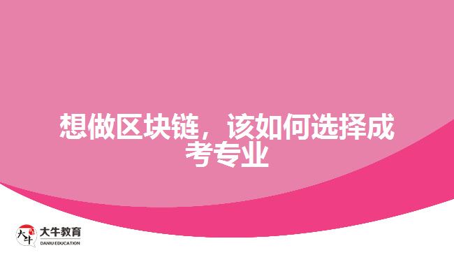 想做區(qū)塊鏈，該如何選擇成考專業(yè)