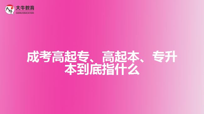 成考高起專、高起本、專升本到底指什么