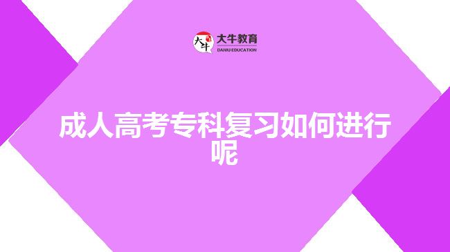 成人高考專科復習如何進行呢