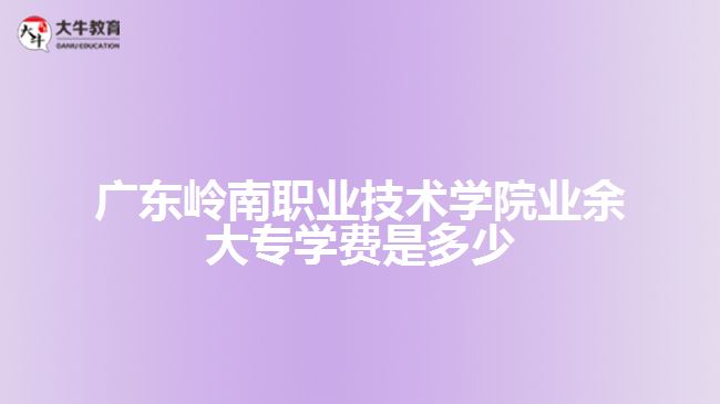 廣東嶺南職業(yè)技術(shù)學(xué)院業(yè)余大專學(xué)費(fèi)是多少