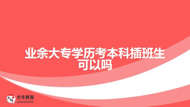 業(yè)余大專學歷考本科插班生可以嗎