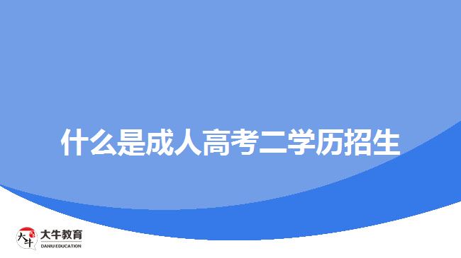 什么是成人高考二學歷招生？