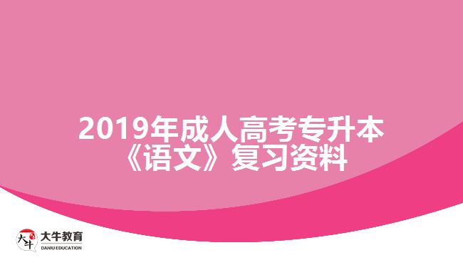 2019年成人高考專(zhuān)升本《語(yǔ)文》復(fù)習(xí)資料