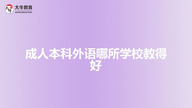 成人本科外語(yǔ)哪所學(xué)校教得好