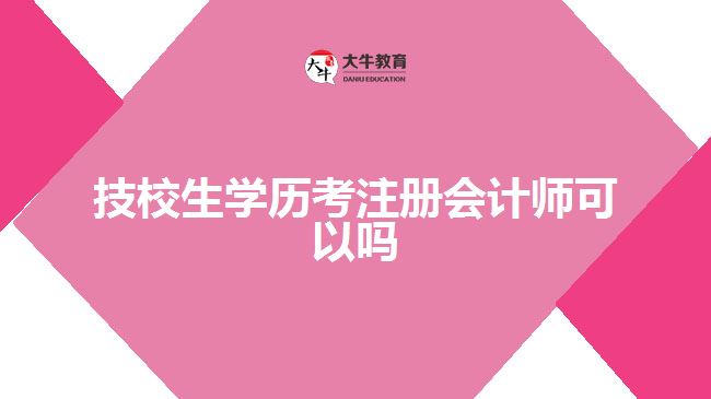 技校生學(xué)歷考注冊(cè)會(huì)計(jì)師可以嗎