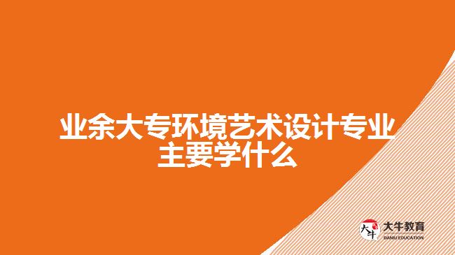 業(yè)余大專環(huán)境藝術(shù)設(shè)計專業(yè)主要學什么