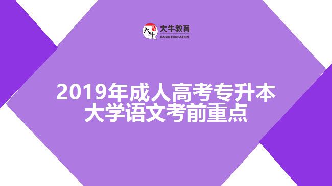 2019年成人高考專升本大學語文考前重點