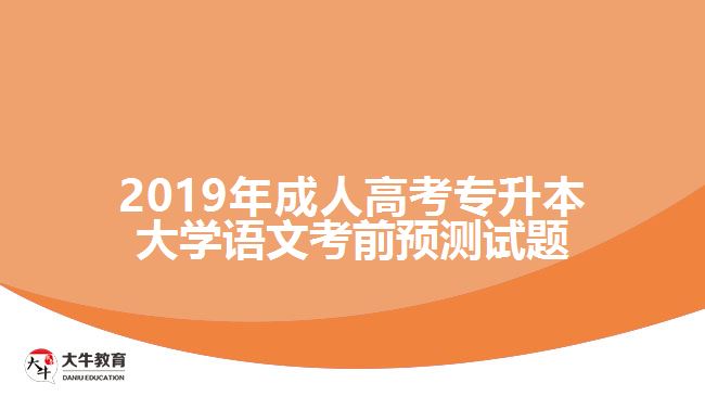 2019年成人高考專本大學(xué)語文考前預(yù)測試題