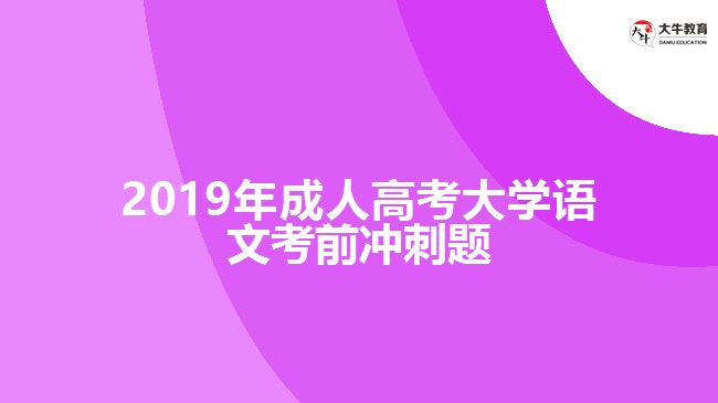 2019年成人高考大學(xué)語(yǔ)文考前沖刺題