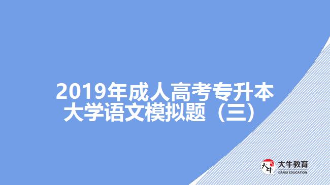 2019年成人高考專升本大學(xué)語(yǔ)文模擬題（三）