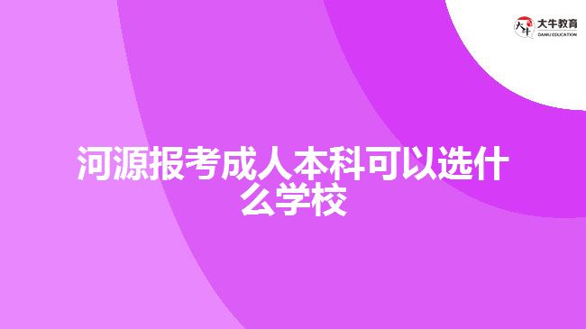 河源報考成人本科可以選什么學(xué)校