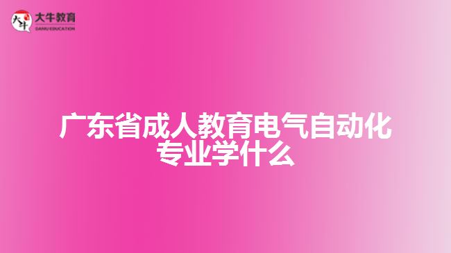 廣東省成人教育電氣自動化專業(yè)學什么