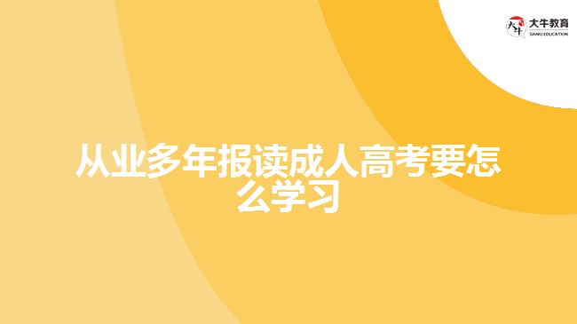 從業(yè)多年報讀成人高考要怎么學習