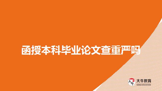 函授本科畢業(yè)論文查重嚴嗎