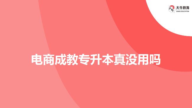 電商成教專升本真沒用嗎