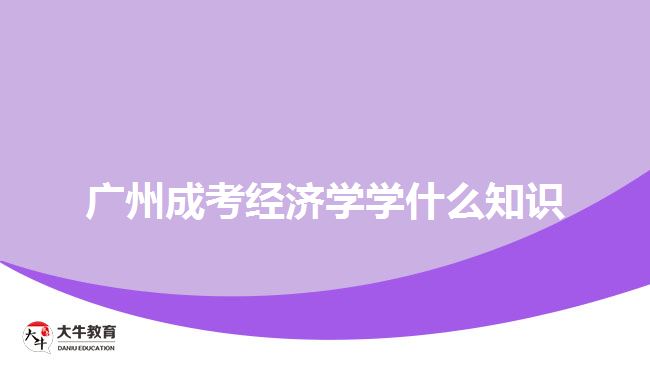 廣州成考經濟學學什么知識