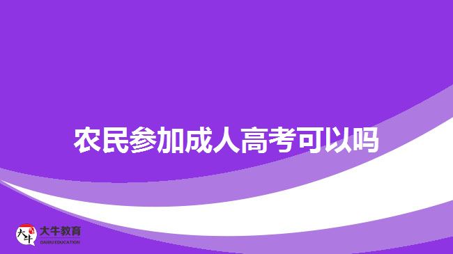 農民參加成人高考可以嗎