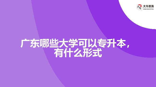 廣東哪些大學(xué)可以專升本，有什么形式