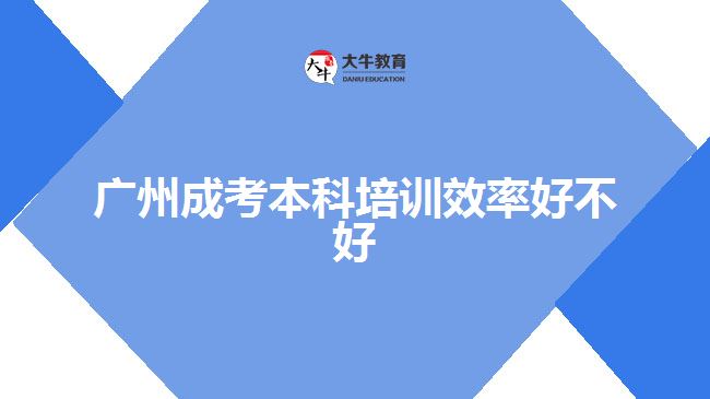 廣州成考本科培訓效率好不好