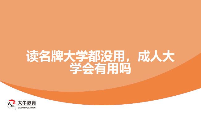 讀名牌大學(xué)都沒用，成人大學(xué)會有用嗎