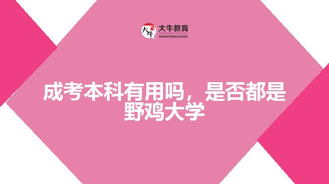 成考本科有用嗎，是否都是野雞大學(xué)