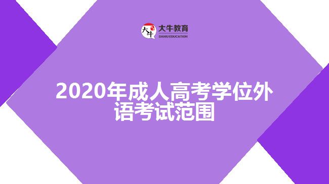 2020年成人高考學(xué)位外語考試范圍